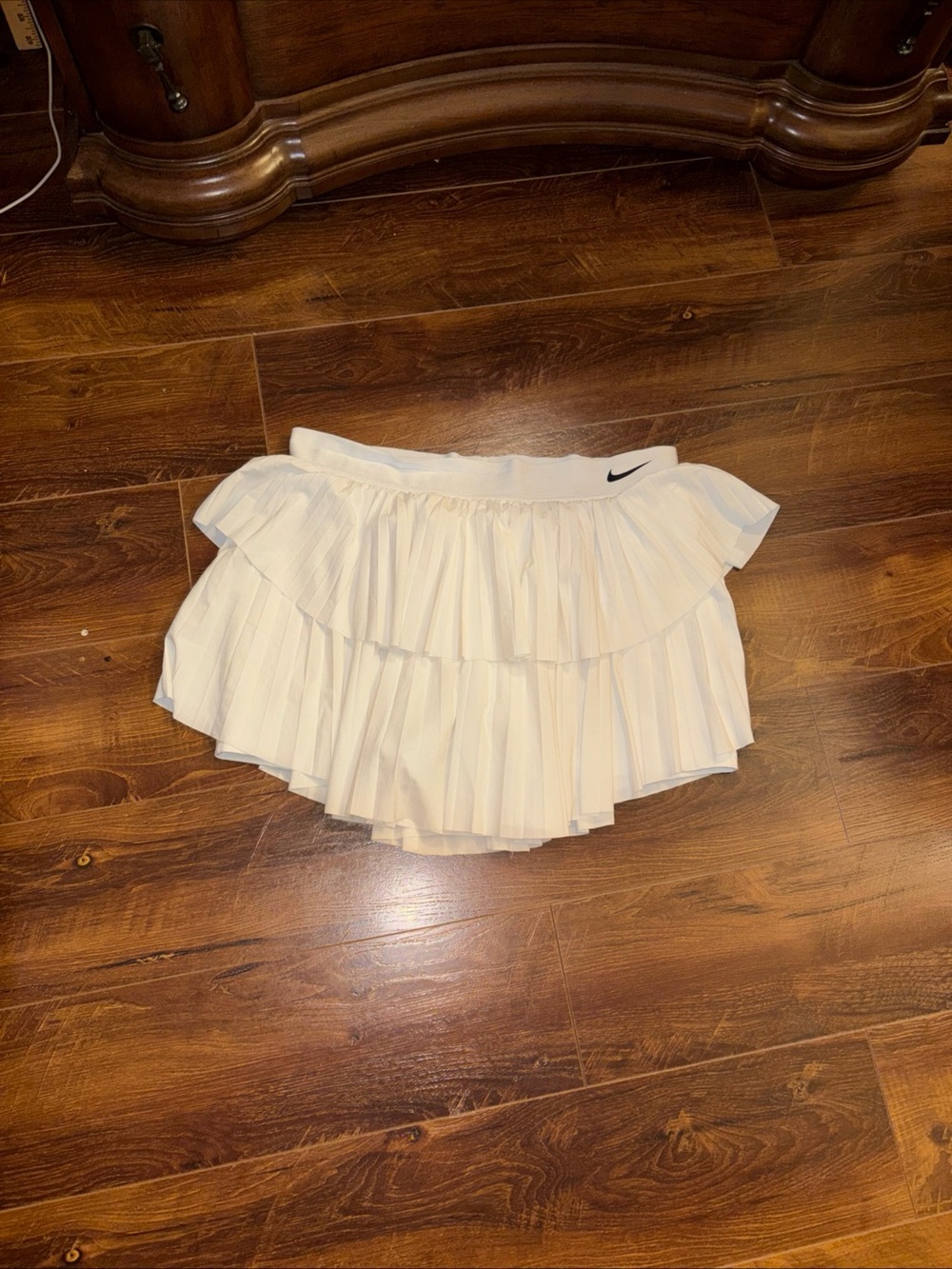 Nike White Layered Pleated Tennis Skirt